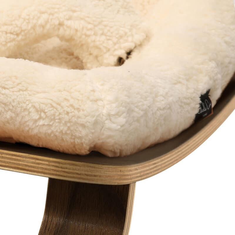 Baby Rocker LEVO in Walnut with Fur Milk cushion-Charlie Crane-Stroll Zone