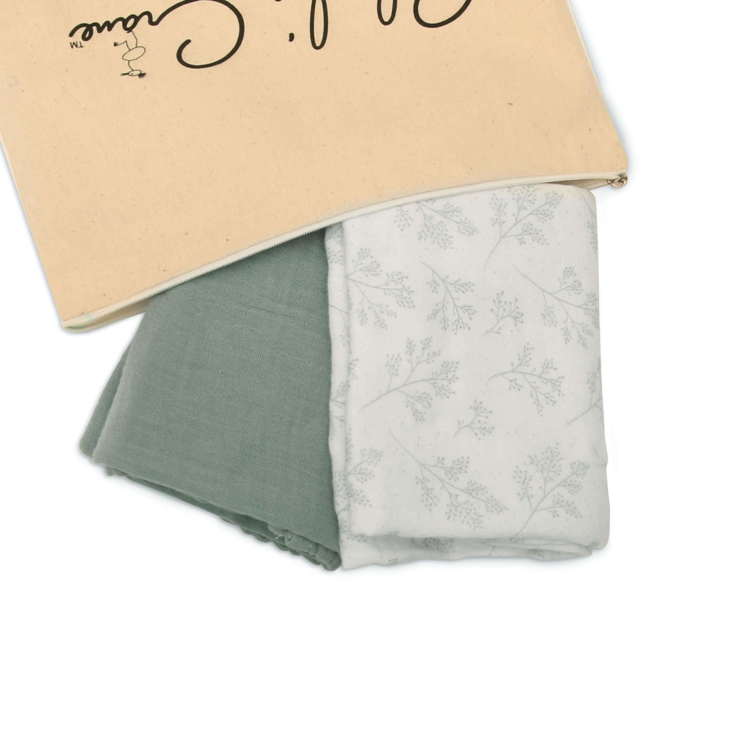 Set of 2 swaddles Prisca and Farrow in organic cotton